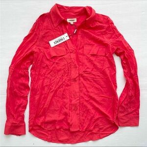 NWT L’AGENCE Coral Button Down 3/4 Adjustable Sleeve Blouse XSmall